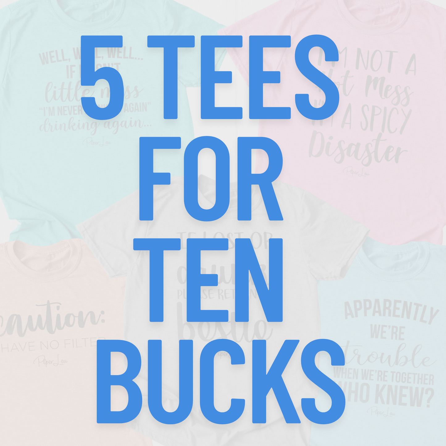 Weekend Over Print - 5 Tees for $10.00