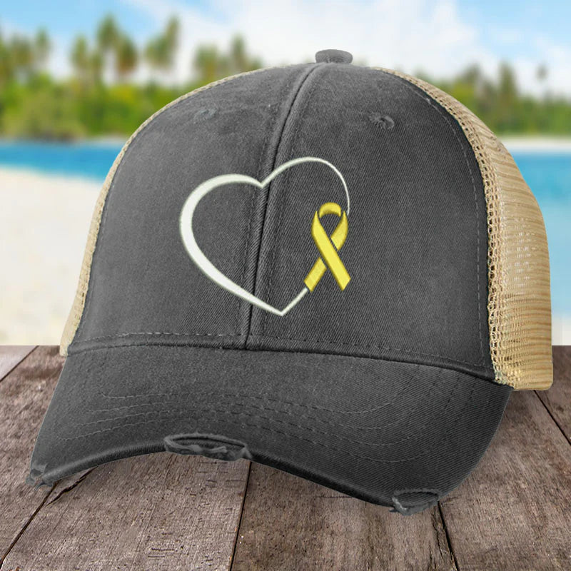 Clearance | Childhood Cancer Ribbon Heart Hat