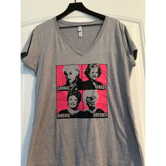 Clearance | Savage Classy Boujee Ratchet Golden V-Neck
