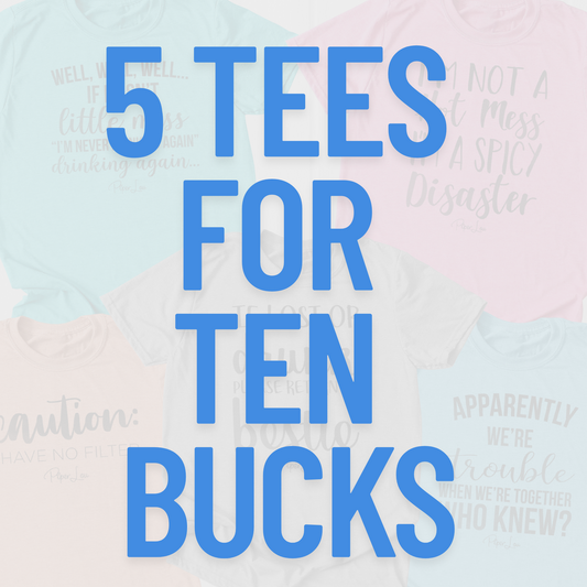 Weekend Over Print - 5 Tees for $10.00