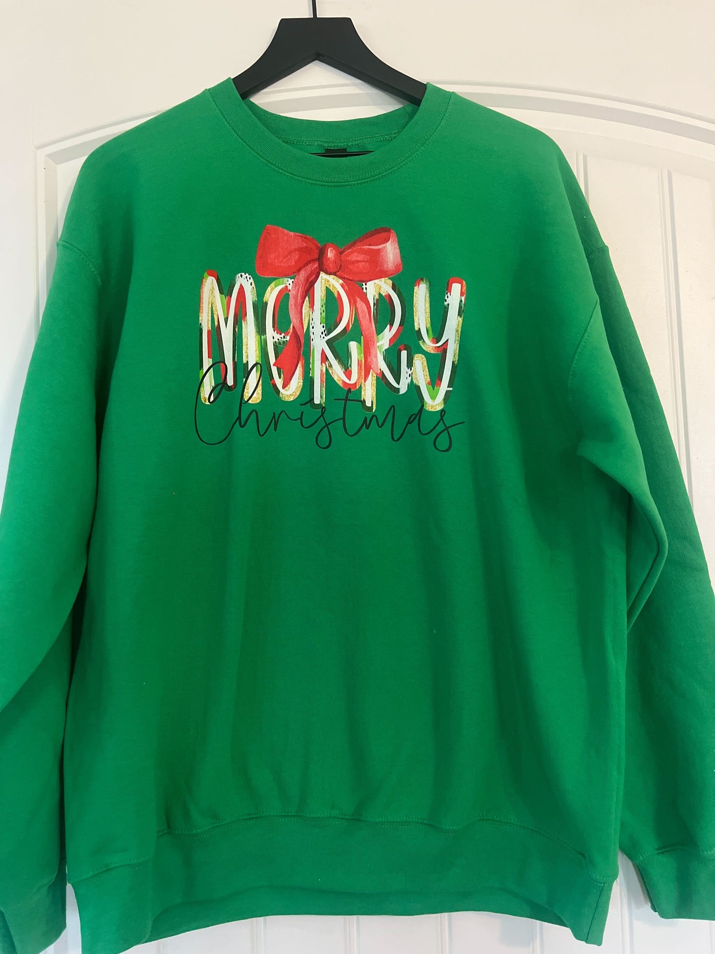 Clearance | Merry Christmas Ribbon Crewneck