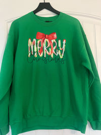 Clearance | Merry Christmas Ribbon Crewneck