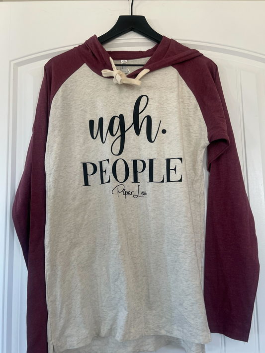 Clearance | Ugh People Maroon Sleeve Graphic Hoodie