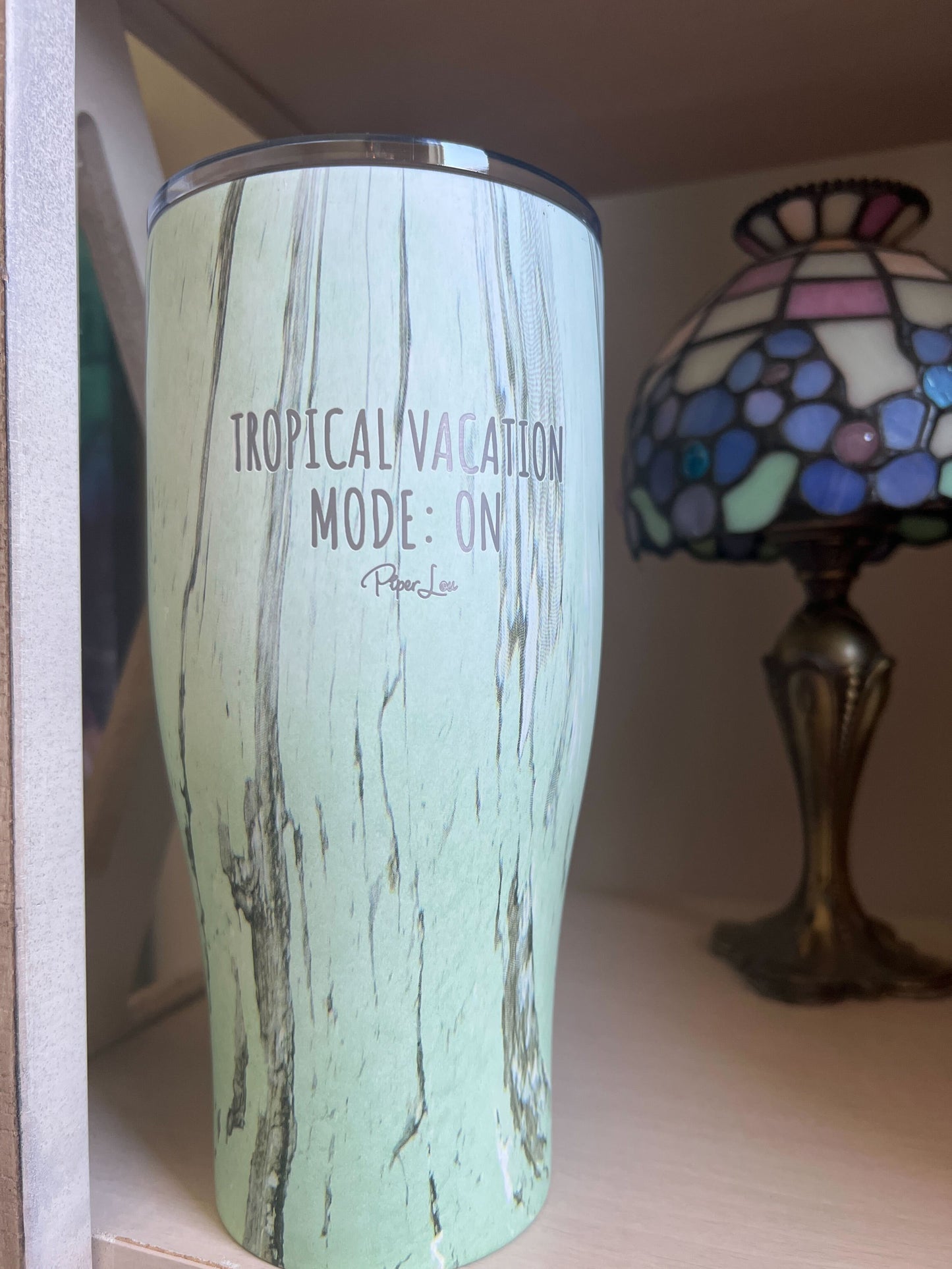 Clearance | Tropical Vacation Mode: ON Laser Etched Tumbler