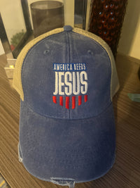 Clearance | America Needs Jesus Trucker Hat
