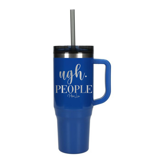 Clearance | Ugh People Laser Etched 40oz Tumbler + Straw