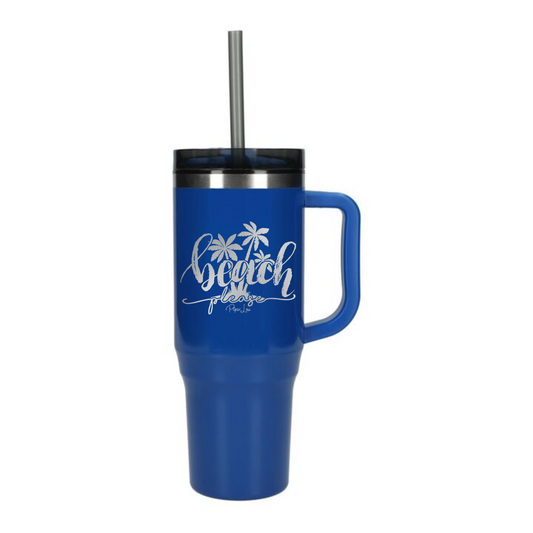 Clearance | Beach Please Laser Etched 40oz Tumbler + Straw