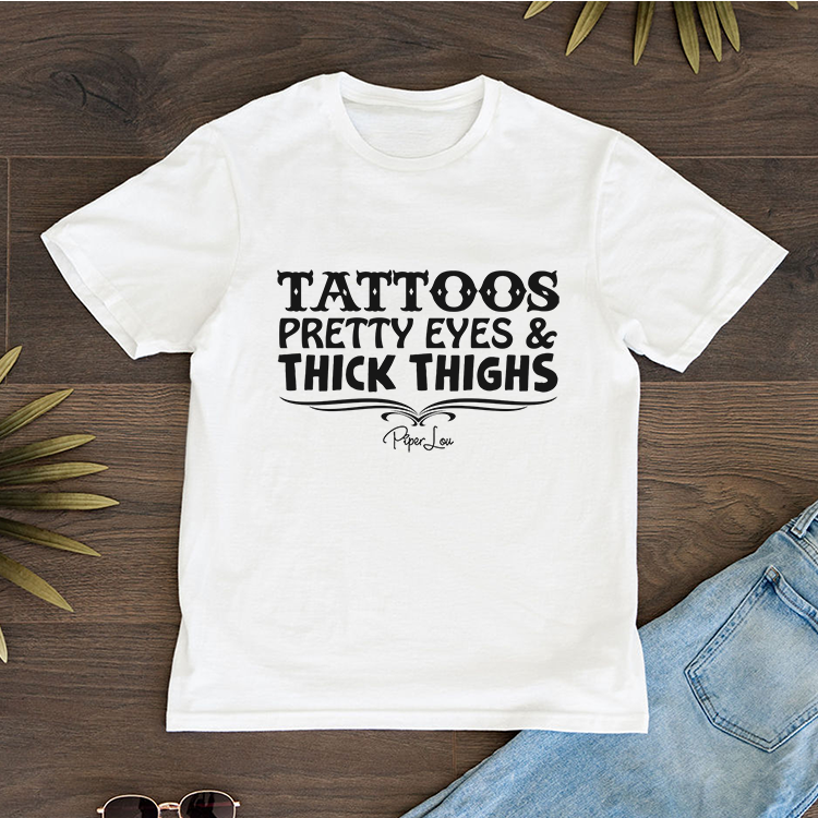 Clearance | Tattoos Pretty Eyes Thick Thighs Softstyle Tee
