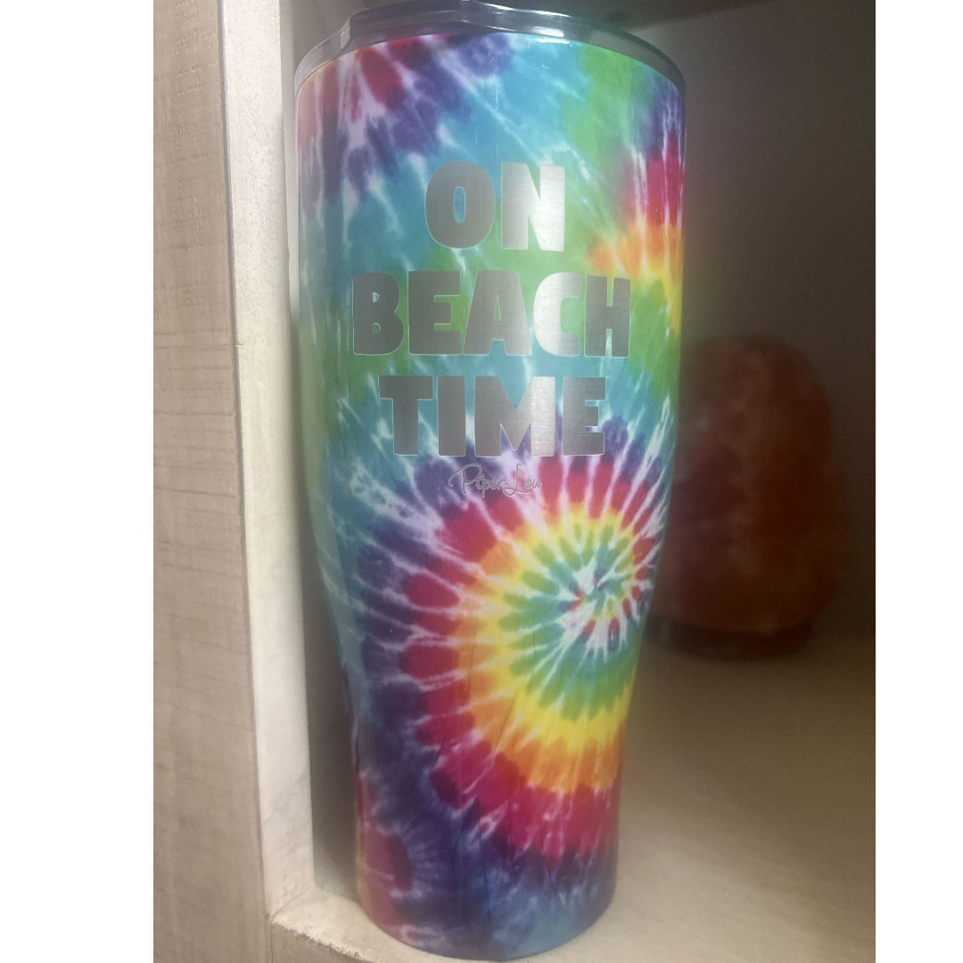 Clearance | Tie Dye | On Beach Time Laser Etched Tumbler