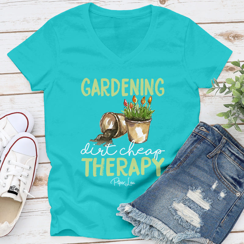 Clearance | Gardening Dirt Cheap Therapy V-Neck