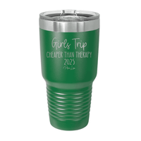 Clearance | Girls Trip Cheaper Than Therapy 2025 Laser Etched Tumbler